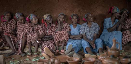 Christian Aid's CEO Amanda Mukwashi meets with a community of women supported by Christian Aid's breaking the barriers programme