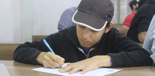 Ahmed studying in northwest Syria 