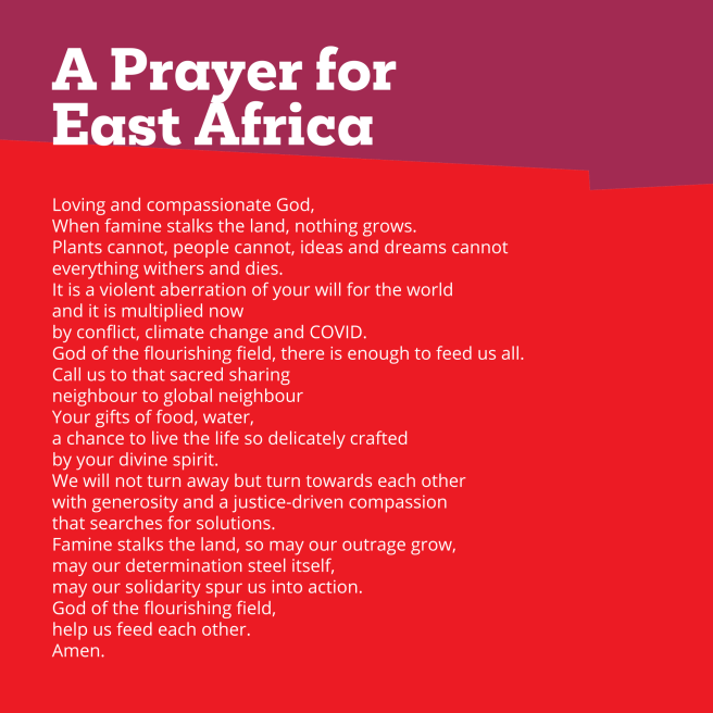 East Africa Appeal Prayer Graphic in English