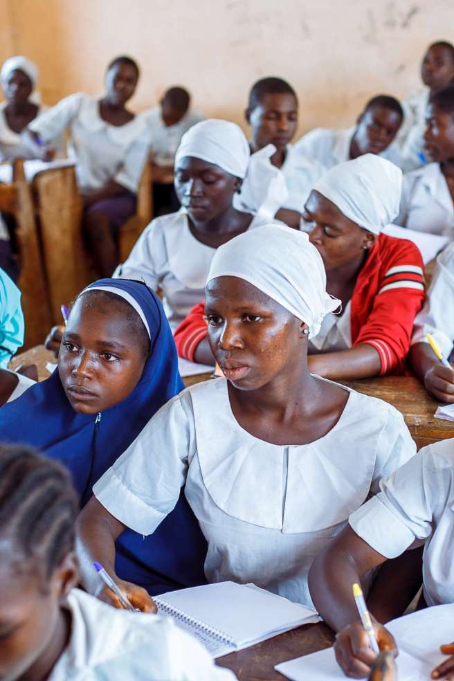 A group girls sat in a lesson