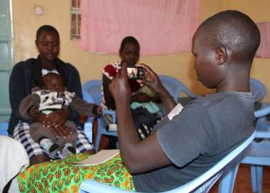 Ivine Chepkorir, one of the participants of the Picture Power training, practises her skills