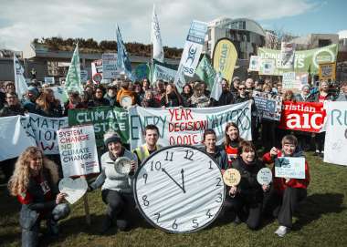 A group of climate justice activists 